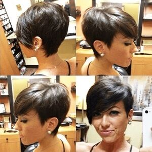 Elegant Dark Brown Pixie Cut Wig for Women
